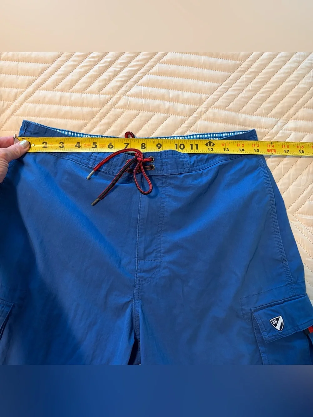 Cremieux- Men's Blue Cargo Swim Trunks Size M